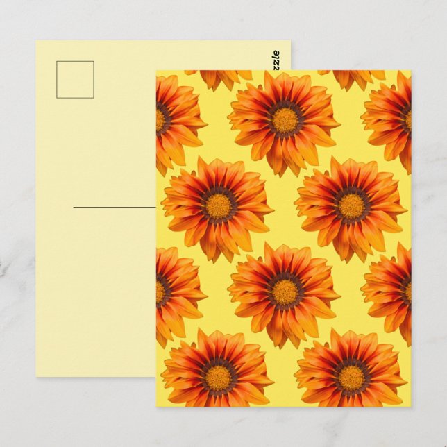 Bright Yellow Orange Gradient Flower Cutout Postcard (Front/Back)