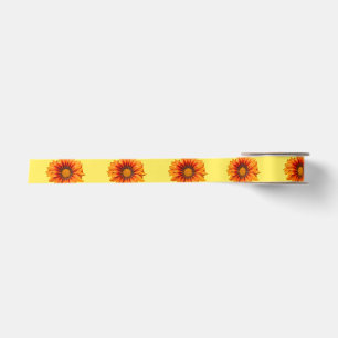 Bright Yellow Orange Gradient Flower Cutout Satin Ribbon