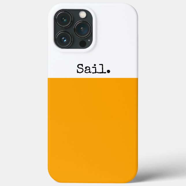 Bright Yellow Orange White Colour Block "Sail" Tex Case-Mate iPhone Case (Back)