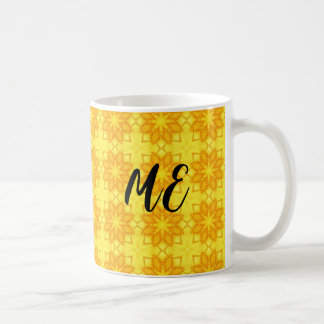 bright yellow patterned customisable tote bag coffee mug