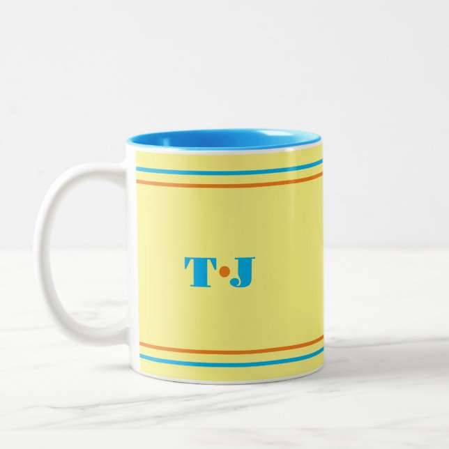 Bright Yellow Personalised Two-Tone Coffee Mug (Left)