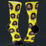 Bright Yellow Photo of Boyfriend For Girlfriend Socks<br><div class="desc">These fun bright yellow photo of boyfriend for girlfriend socks feature your own photo and white hearts and are sure to bring your girlfriend a smile! These are perfect for Valentine's Day, and she will think of you every time she pulls them on to remember your love. This is also...</div>