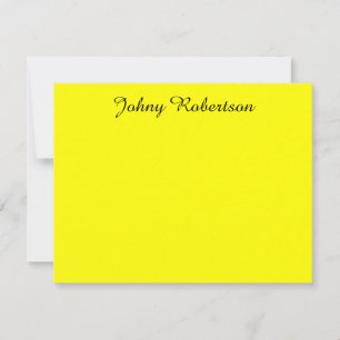 Bright Yellow Plain Elegant Professional Modern Card