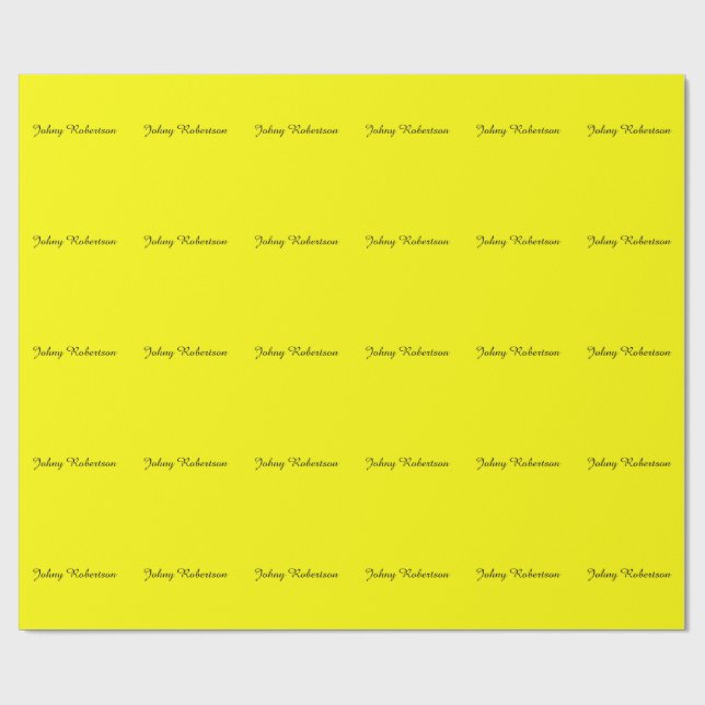Bright Yellow Plain Elegant Professional Modern Wrapping Paper (Flat)