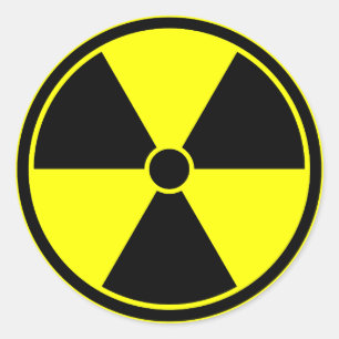 Bright Yellow Radiation Symbol Sticker