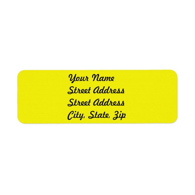 Bright Yellow Return Address Sticker (Front)