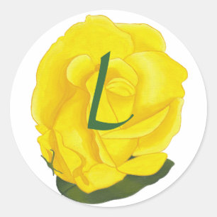 Bright Yellow Rose, Monogram Wedding Seals