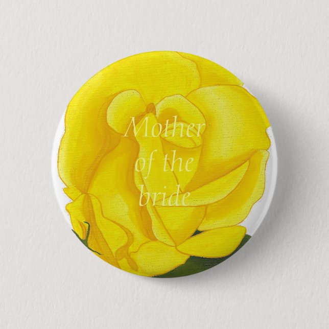 Bright Yellow Rose, Mother of the bride button (Front)