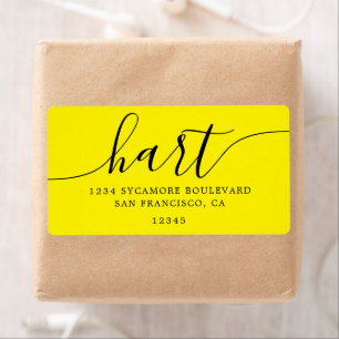 Bright Yellow Script Family Return Address 