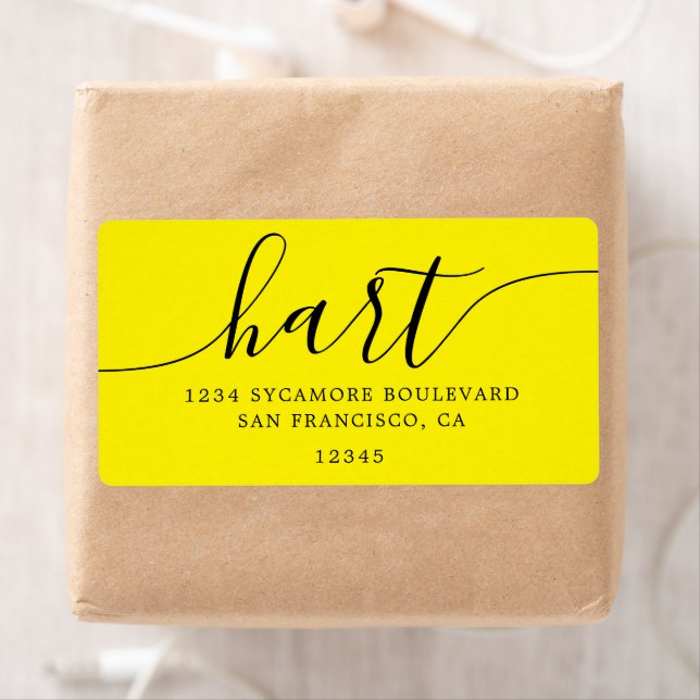 Bright Yellow Script Family Return Address  (Insitu)