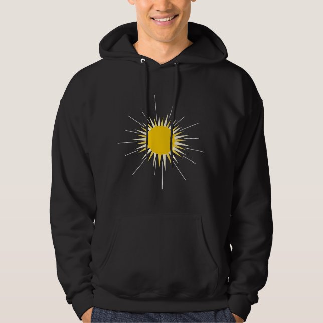 Bright yellow shining radiant sun  hoodie (Front)