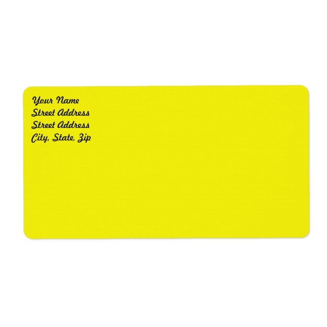 Bright Yellow Shipping Label (Front)