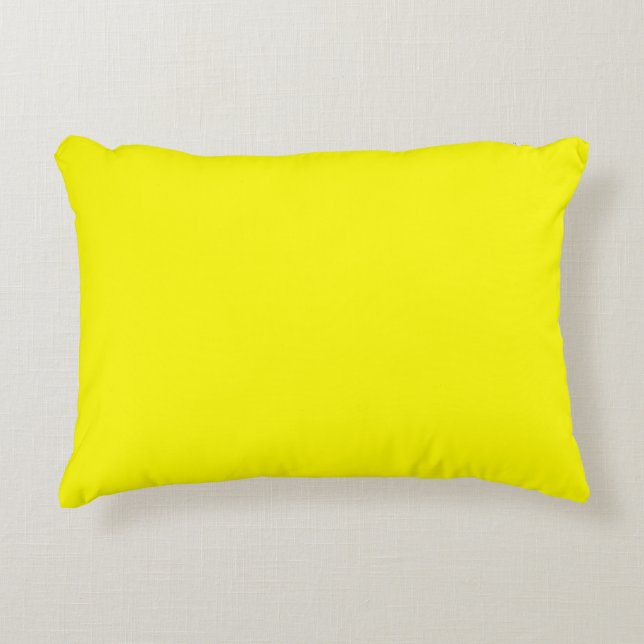 Bright yellow (solid colour)  decorative cushion (Front)