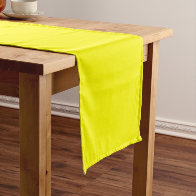 Bright yellow (solid colour)  short table runner (In Situ)