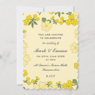 Bright Yellow Spring Floral Invitation