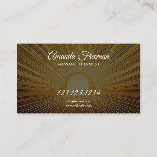 Bright Yellow Sunbeam Massage Therapist Business Card