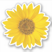 Bright Yellow Sunflower Contour Sticker