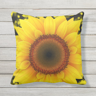 Bright Yellow Sunflower Cushion