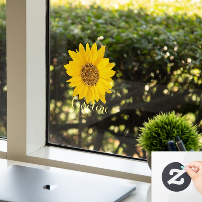 Bright Yellow Sunflower Custom Name (Office)