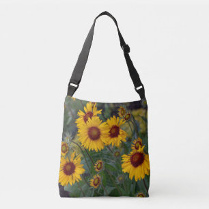 Bright Yellow Sunflower Floral Crossbody Bag