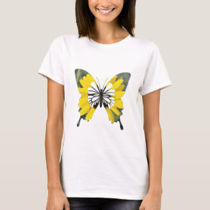 Bright Yellow Sunflower flower butterfly T-Shirt
