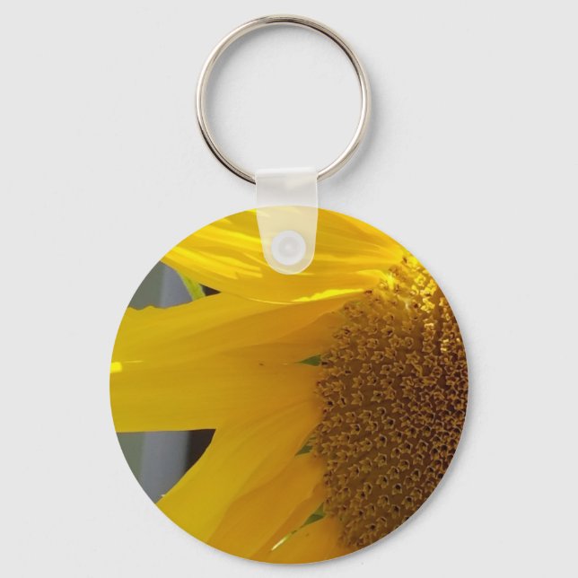 Bright Yellow Sunflower Key Ring (Front)
