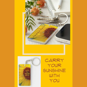 Bright Yellow Sunflower Key Ring