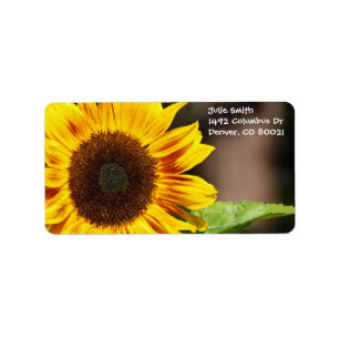 Bright Yellow Sunflower Label
