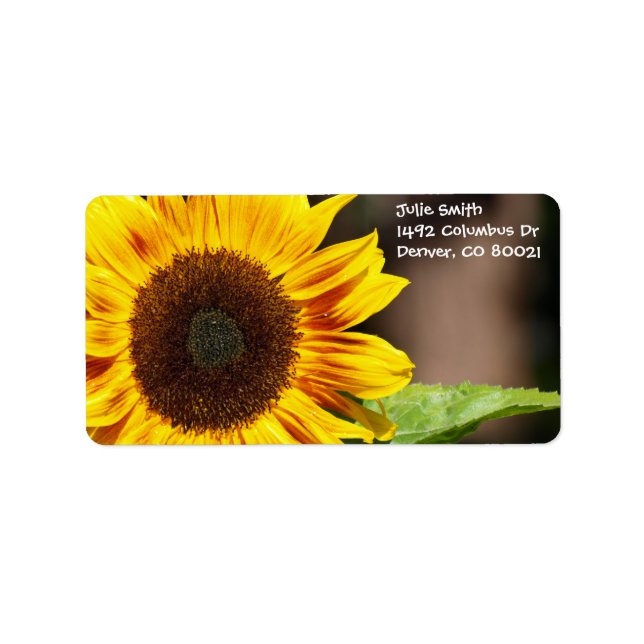 Bright Yellow Sunflower Label (Front)