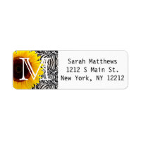Bright Yellow Sunflower on Zebra Print Stripes