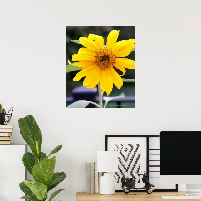 Bright Yellow Sunflower Poster (Home Office)