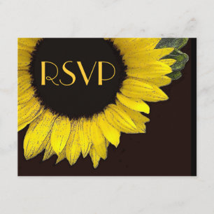 Bright Yellow Sunflower RSVP Wedding Response Card