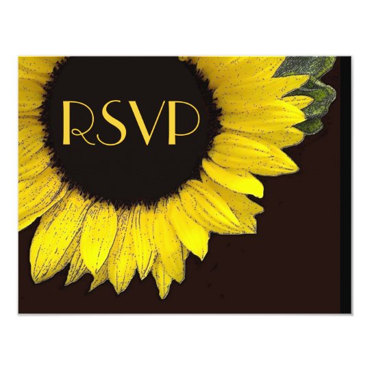 Bright Yellow Sunflower RSVP Wedding Response Card