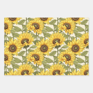 Bright Yellow Sunflower Wrapping Paper Sheet