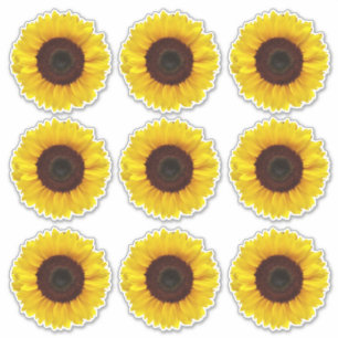 Bright Yellow Sunflowers Kiss-Cut Vinyl Stickers