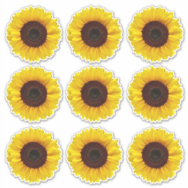 Bright Yellow Sunflowers Kiss-Cut Vinyl Stickers (Front)