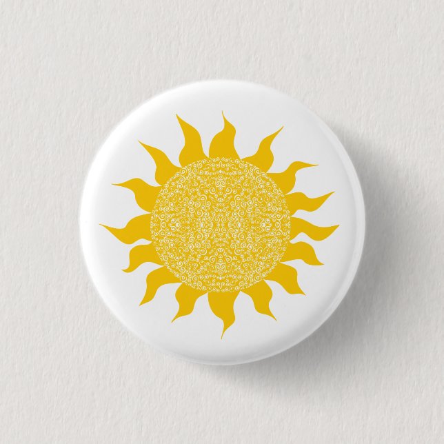 Bright Yellow Sunshine 3 Cm Round Badge (Front)