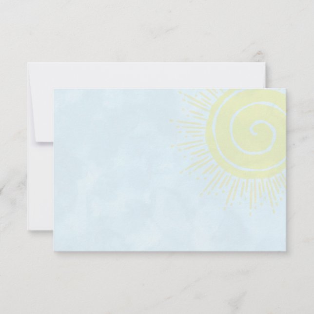 Bright Yellow Sunshine In Blue Sky Blank   Card (Front)