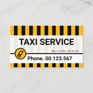 Bright Yellow Taxi Lines Private Hire Cab Driver Business Card