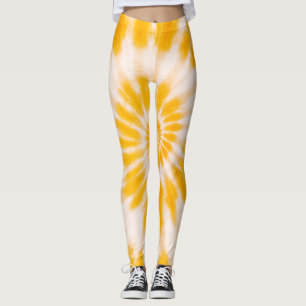 Bright Yellow Tie-Dye Sunny Energetic 90s Colourfu Leggings