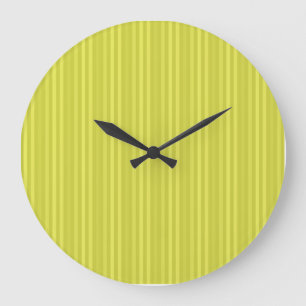 Bright Yellow Vertical Stripes Large Clock