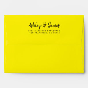 Bright Yellow Wedding Return Address Envelope