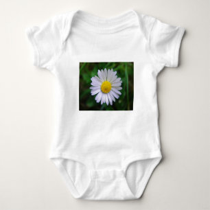 Bright yellow-white daisy baby bodysuit