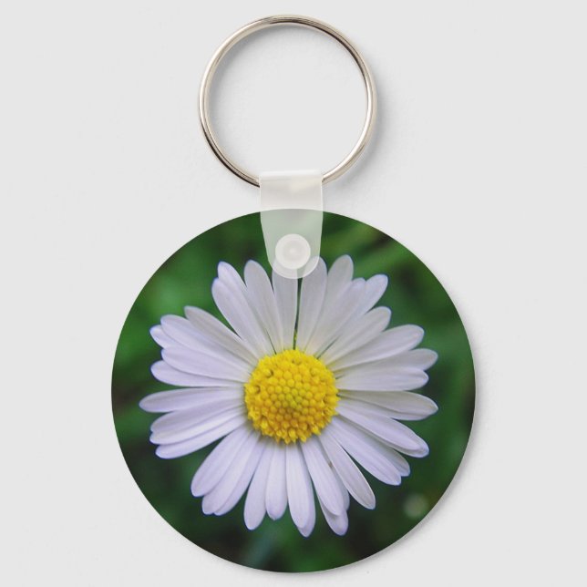 Bright yellow-white daisy key ring (Front)