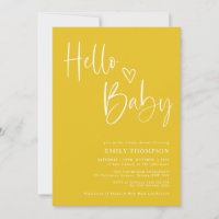 Bright Yellow White Gender Neutral Baby Shower