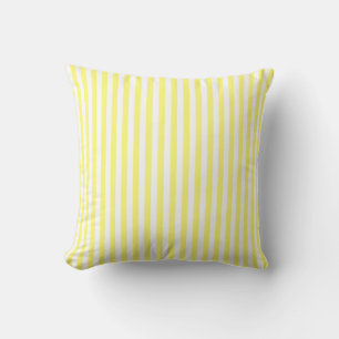 Bright Yellow & White Stripes and Windowpane Cushion