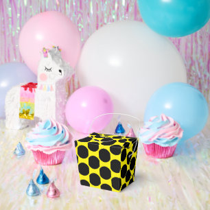 Bright Yellow with Black Dot Style Take Out Favour Box