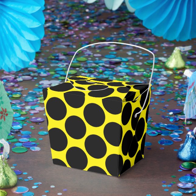 Bright Yellow with Black Dot Style Take Out Favour Box (Party)