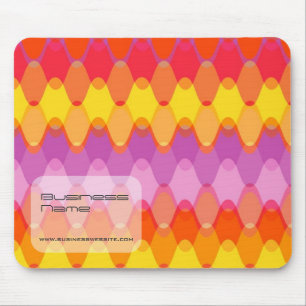 Bright Zig Zag Magenta Waves Mod Abstract Pattern Mouse Pad