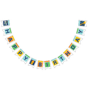 Bright Zoo Jungle Animals Birthday BUNTING FLAGS